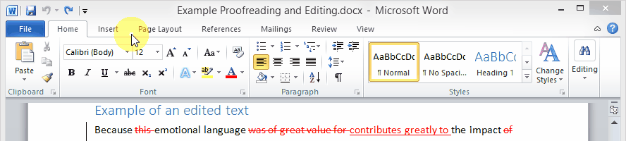 Click for full size Accept all changes Word 2010